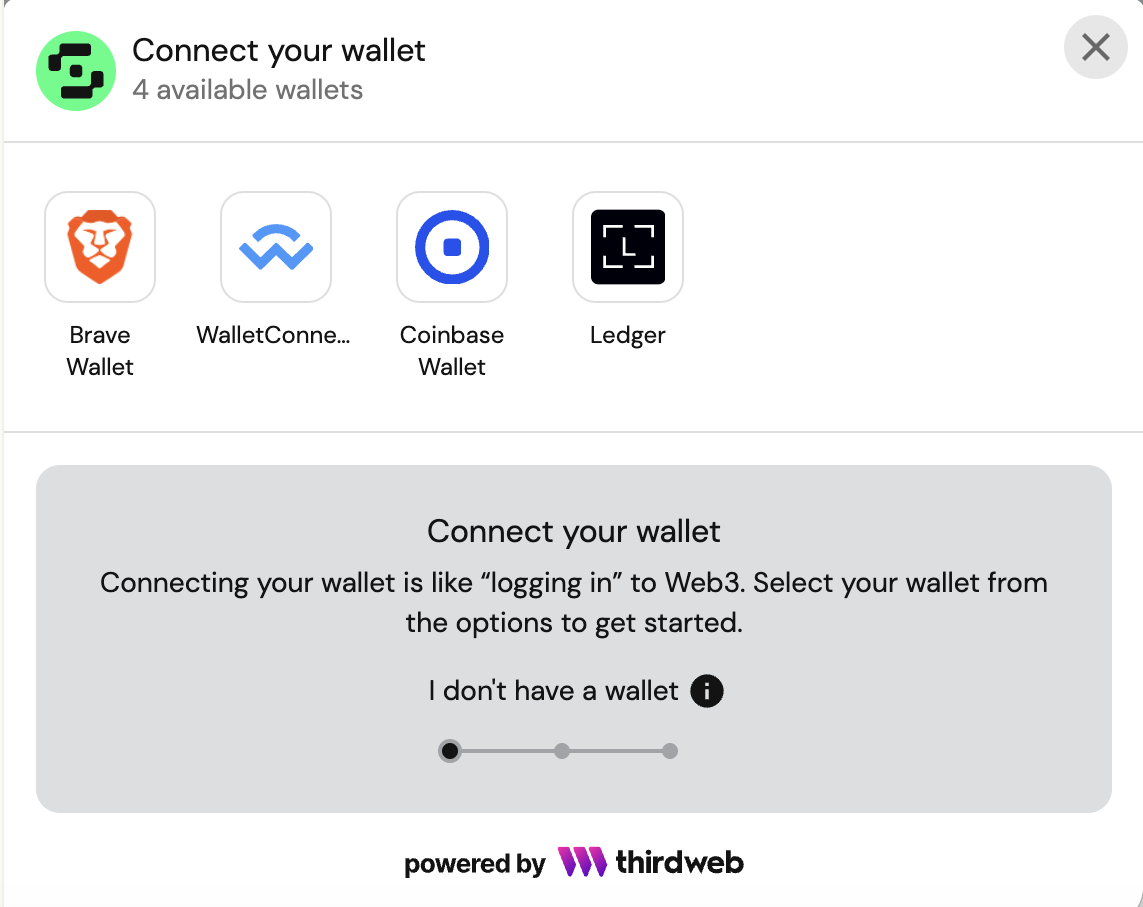 SAFE's Connect Wallet Modal Window